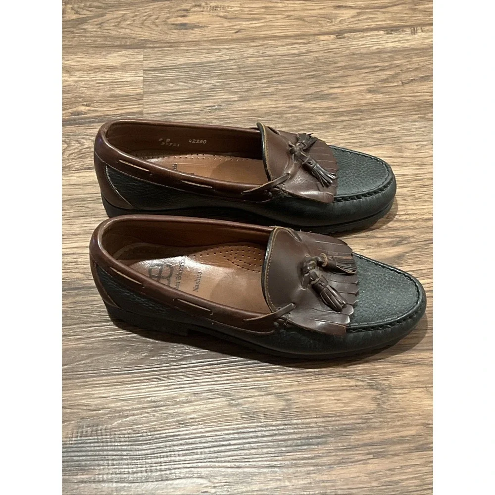 Allen Edmonds Nashua Tassel Kiltie Loafers Black Brown Two Tone Leather Mens 9D